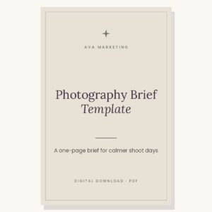 Brand Photography Brief Template – digital download cover